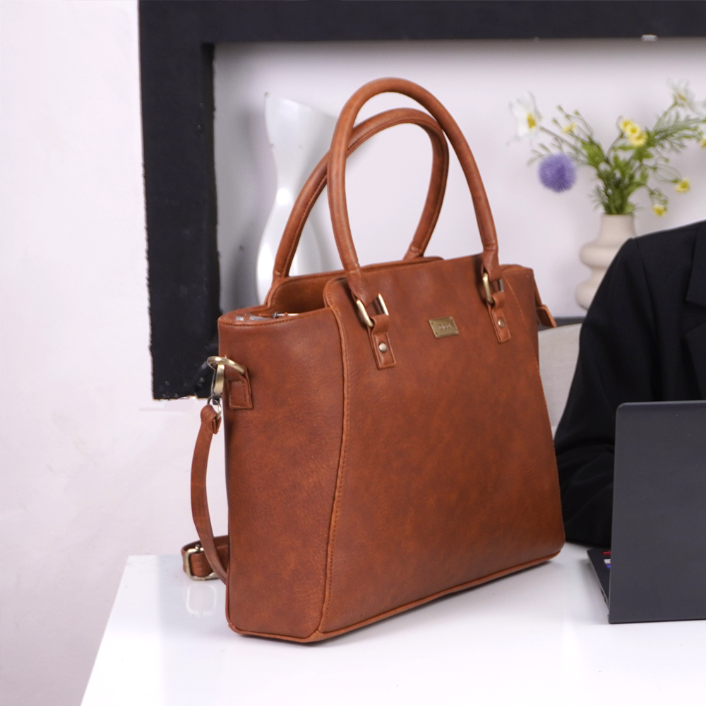  Túi đeo vai giáo viên đựng laptop 14inch, túi xách tay công sở nữ phom lớn chứa tài liệu A4 IDIGO FB2 - 5053 