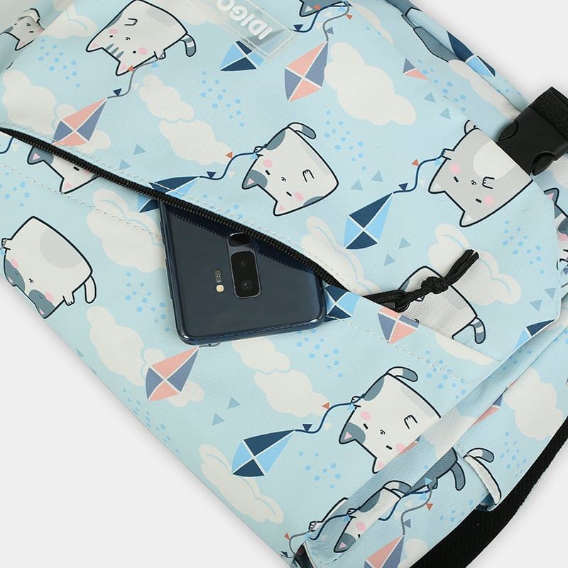  Túi đeo chéo đi học đựng vừa A4, túi đeo vai nữ du lịch vải Polyester hoạ tiết hoạt hình dễ thương IDIGO FF6 - 2012 