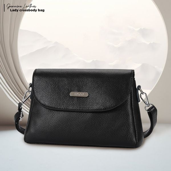 Túi đeo vai đi chơi, túi đeo chéo nữ phom mềm da bò thật IDIGO FB1 - 6027