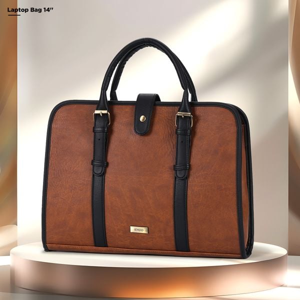 Túi đựng laptop 14 inch đeo vai, túi xách công sở nam nữ ngăn rộng đựng tài liệu A4 IDIGO UB2 - 6030 1