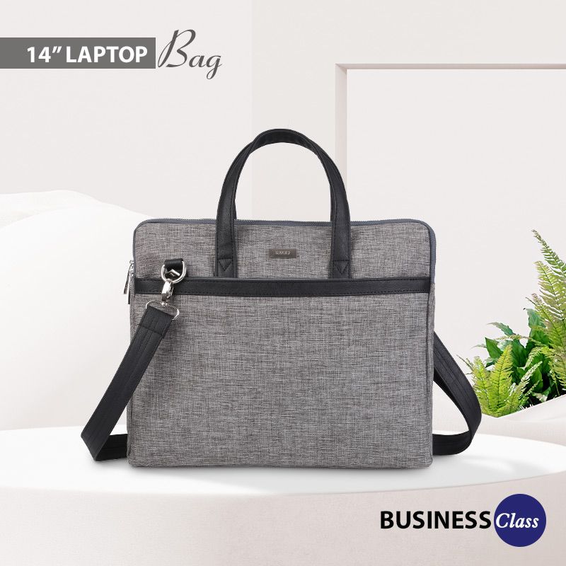 Túi công sở nam nữ đựng laptop 14 inch IDIGO MB2 - 410, túi đựng tài liệu A4 ngăn kéo trước thanh lịch