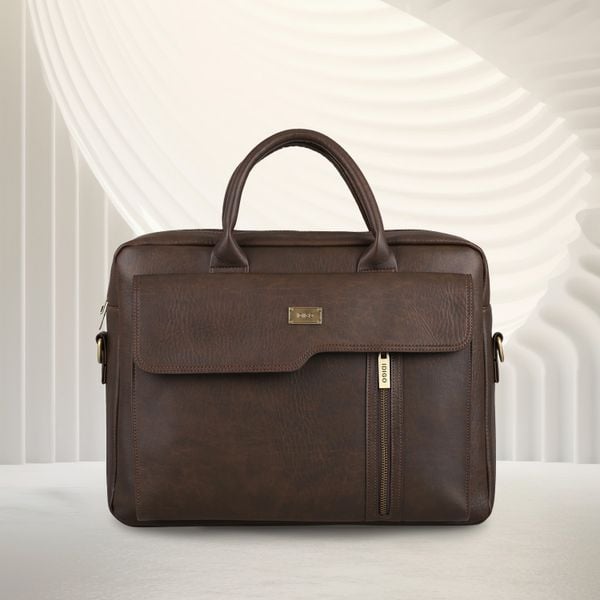 Túi xách Laptop da nam nữ 15" nắp vạt xéo thanh lịch IDIGO MB2 - 6012 - 00 dai dien