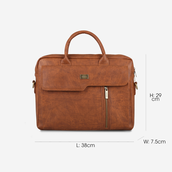 Túi xách Laptop da nam nữ 15" nắp vạt xéo thanh lịch IDIGO MB2 - 6012 - 00 dai dien