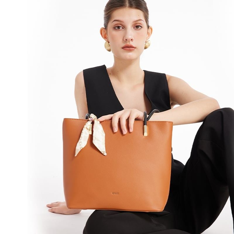  Túi đeo vai dây mảnh công sở, túi nữ đi chơi phối khăn thời trang IDIGO FB2 - 4310 