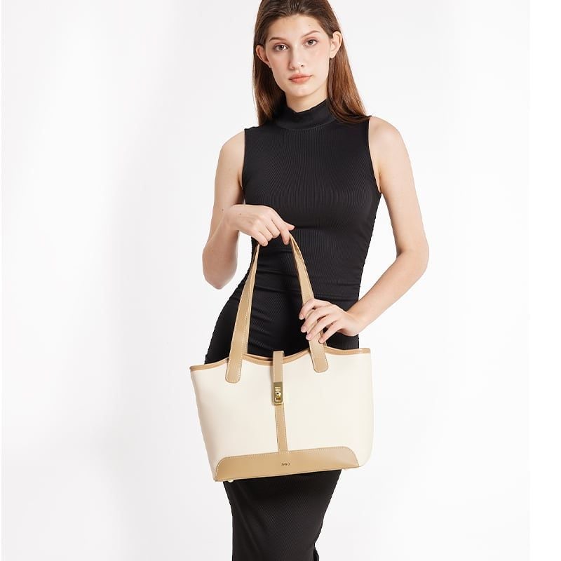 Túi đeo vai công sở, túi xách nữ đi chơi khoá chữ nhật hình thang IDIGO FB2 - 4319