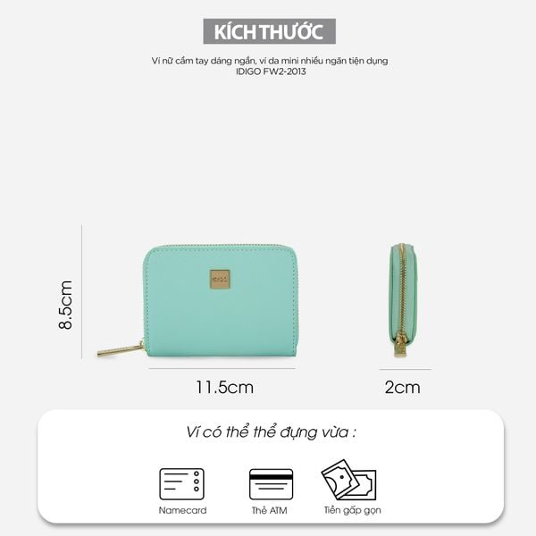Ví nữ cầm tay dáng ngắn, ví da mini nhiều ngăn tiện dụng IDIGO FW2 - 2013 hình đại diện