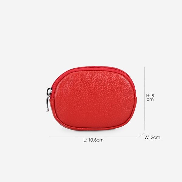 Ví móc khoá da bò oval IDIGO FW1-1003-00 hình kích thước