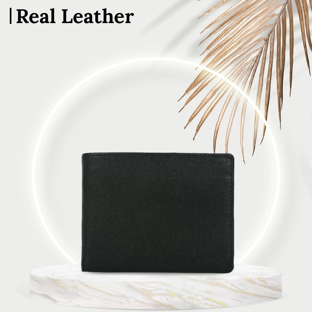 Ví nam da thật cầm tay chữ nhật hoạ tiết vân nhám IDIGO MW1 - 5024