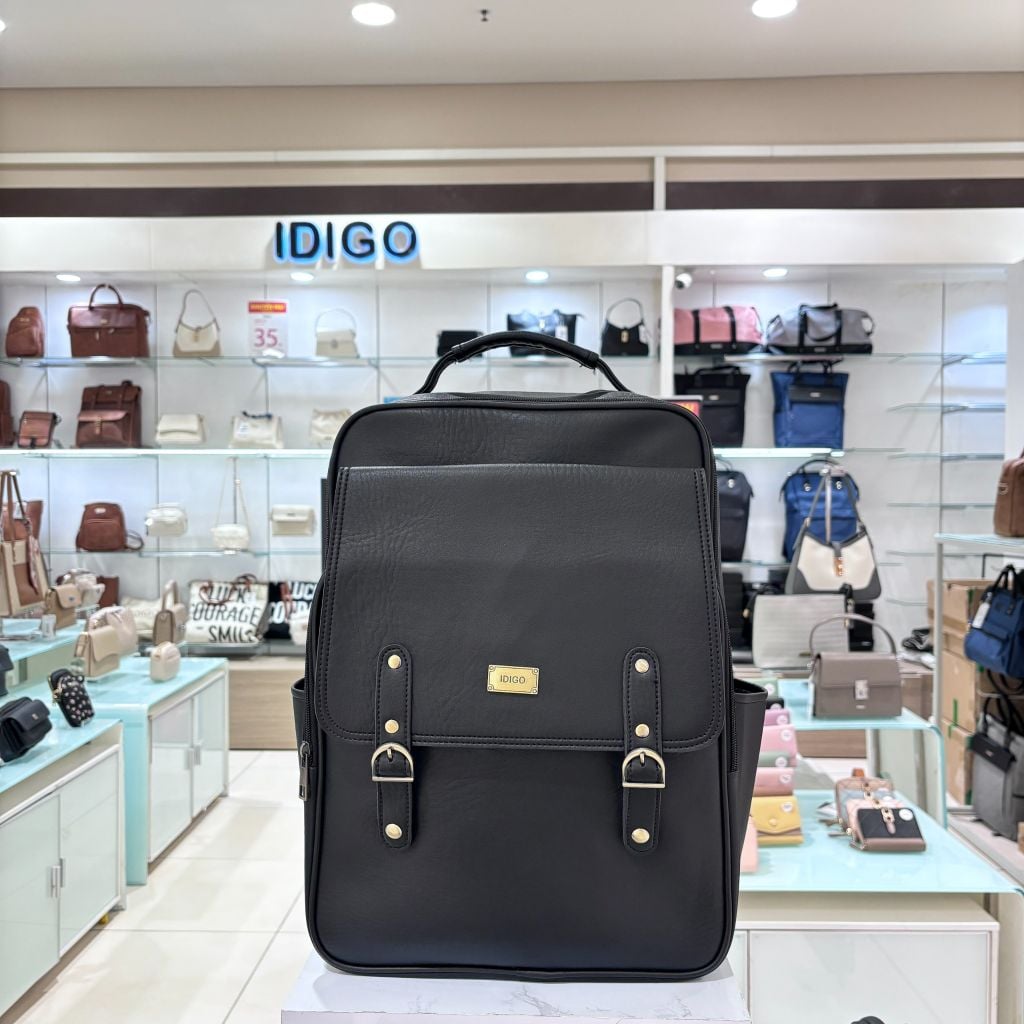 Balo Laptop Da Cao Cấp IDIGO UBP2 - 5050, Balo Công Sở Nam Nữ Nắp Gập Thời Trang Đựng Laptop 15 Inch