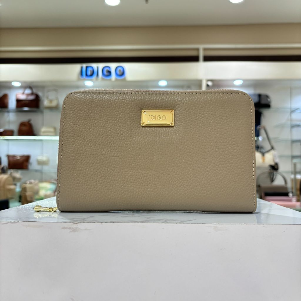 Ví nữ da bò cầm tay, ví da nam nữ nhiều ngăn, đựng vừa passport tích hợp công nghệ RFID Blocking IDIGO FW1 - 4311