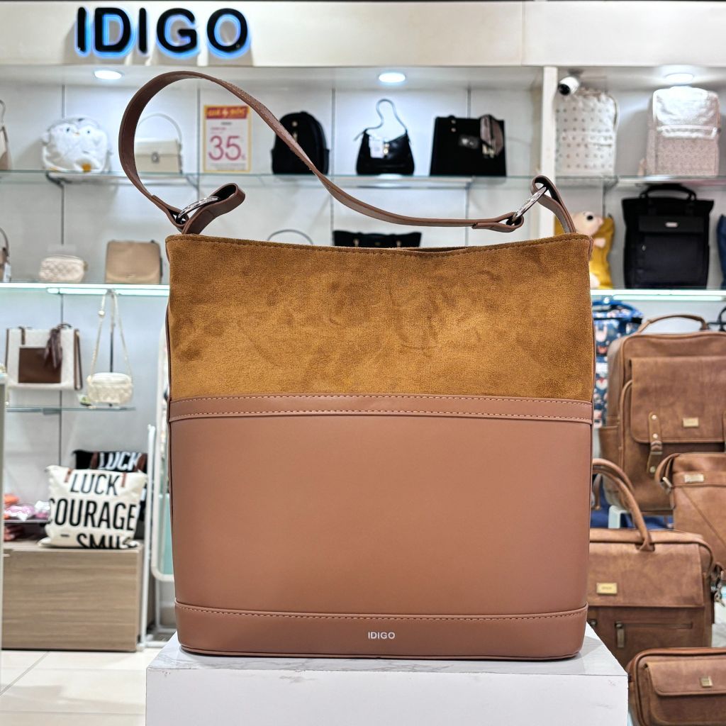 Túi đựng tài liệu A5 IDIGO FB2 - 5060, túi xách nữ công sở phom đứng phối nhung mềm mại