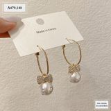  BÔNG TAI TRÒN ĐÍNH NƠ NGỌC A479 