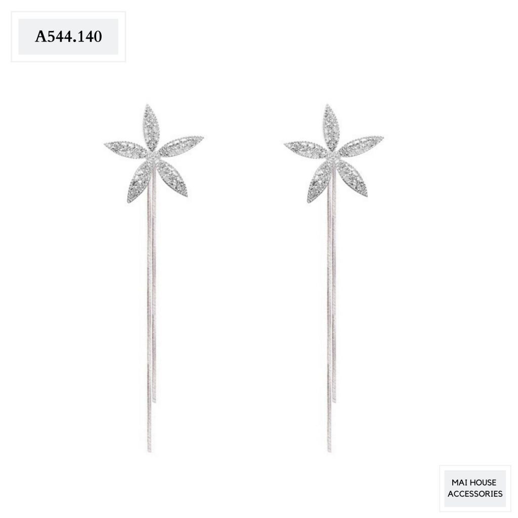  BÔNG TAI HOA 5 CÁNH DÂY DÀI A544 