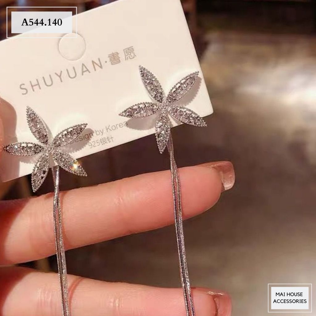  BÔNG TAI HOA 5 CÁNH DÂY DÀI A544 