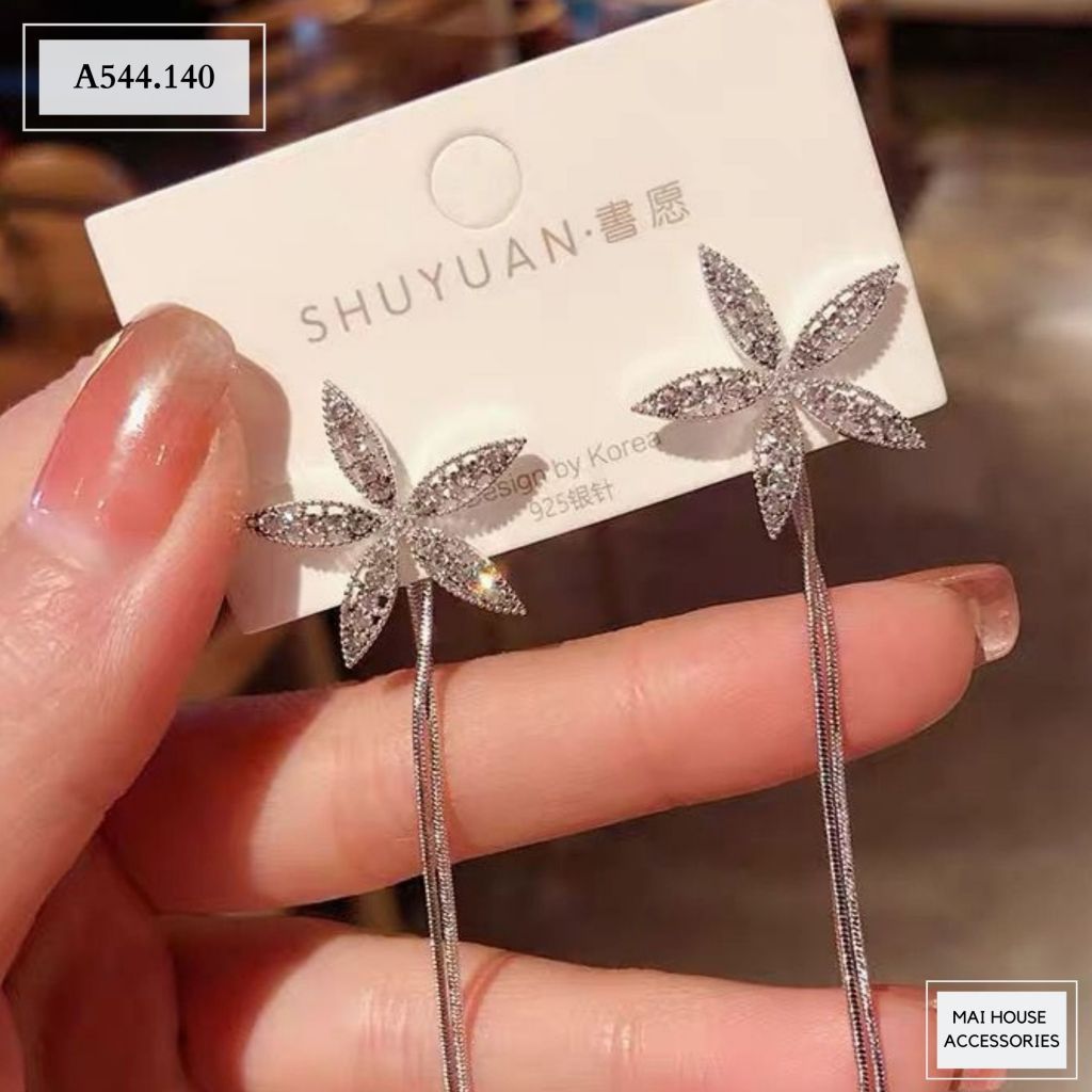  BÔNG TAI HOA 5 CÁNH DÂY DÀI A544 