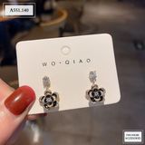  BÔNG TAI HOA HỒNG ĐEN 1 ĐÁ A551 