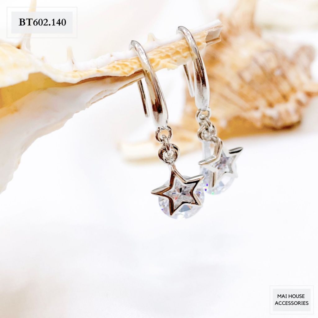  BÔNG TAI NGÔI SAO HẠT ĐÁ - BT602 