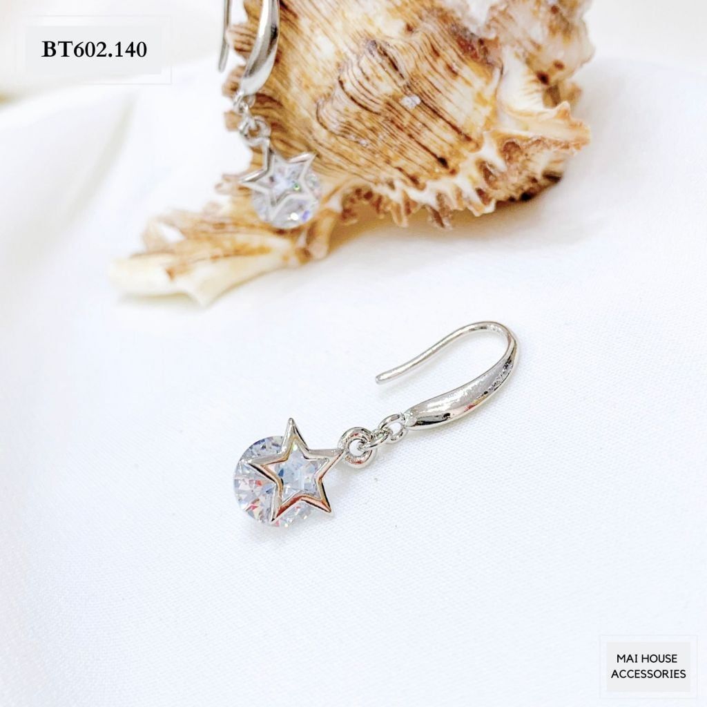 BÔNG TAI NGÔI SAO HẠT ĐÁ - BT602 