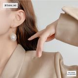  Bông tai hạt ngọc viền đá - BT604 