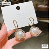  Bông tai hạt ngọc viền đá - BT604 