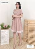  ĐẦM CARO VIỀN REN TAY KÈM DÂY - D1690 