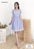  ĐẦM CARO VIỀN REN TAY KÈM DÂY - D1690 