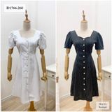  ĐẦM SỌC CỔ TIM CÚC VÀNG - D1766 