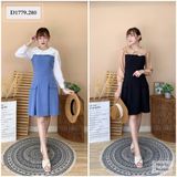  ĐẦM TAY DÀI PHỐI CỔ REN TRÒN -  D1779 