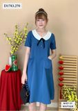  ĐẦM SUÔNG CỔ NỚ TÚI NHÚN - D1783 