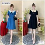  ĐẦM SUÔNG CỔ NỚ TÚI NHÚN - D1783 