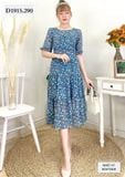  ĐẦM HOA TAY LỠ KÈM DÂY CỘT EO - D1915 