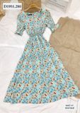  Đầm hoa tầng đuôi cá bo chun eo - D1951 