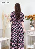  Đầm hoa tầng đuôi cá bo chun eo - D1951 
