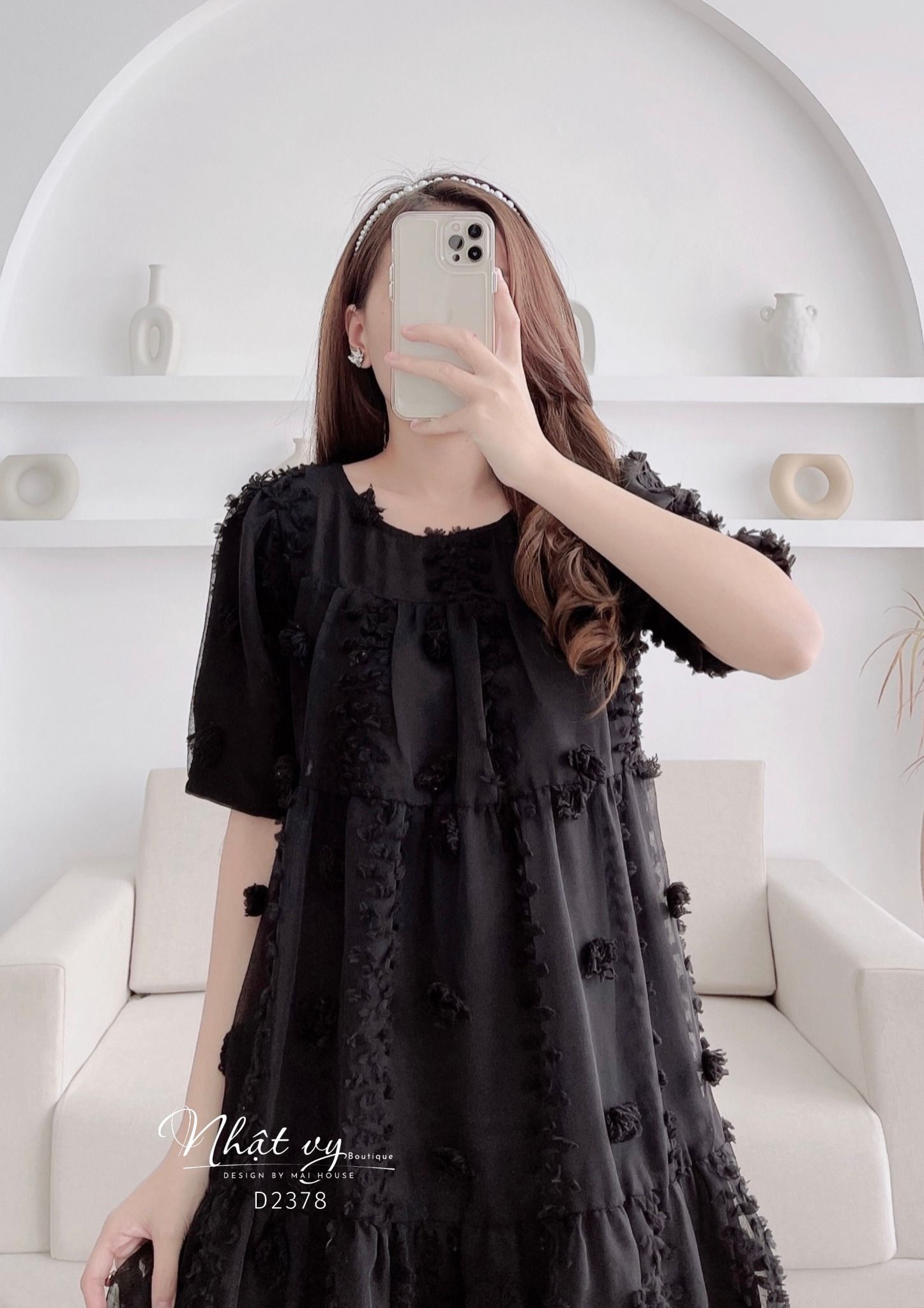  Đầm babydoll tiểu thư dáng xoè - D2378 