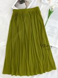  Chân váy dập ly dáng dài - D2443 