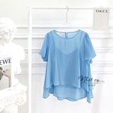  Áo 2 tầng cổ tròn tay phồng - D2468 