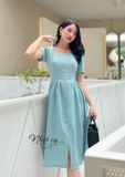  Đầm dáng xoè cổ vuông đính cúc ngọc - D2472 