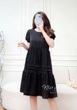  Đầm babydoll đuôi cá cổ tròn tay bo thun - D2475 