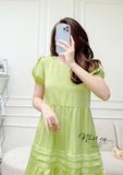  Đầm babydoll đuôi cá cổ tròn tay bo thun - D2475 