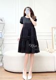  Đầm babydoll đuôi cá cổ tròn tay bo thun - D2475 