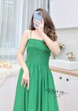  Đầm 2 dây nhún ngực dáng dài - D2514 