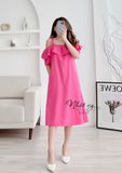  Đầm trễ vai dáng suông thắt nơ vai - D2519 