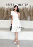  Đầm ôm dáng xoè cổ V cách điệu đính cúc giả - D2520 