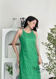  Đầm ren hoa cổ yếm dáng maxi - D2523 