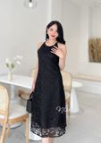  Đầm ren hoa cổ yếm dáng maxi - D2523 