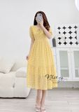  Đầm hoa babydoll đuôi cá thắt nơ cổ - D2531 