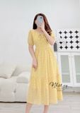  Đầm hoa babydoll đuôi cá thắt nơ cổ - D2531 