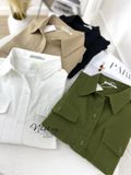 Áo sơ mi đơn giản freesize có túi - D2542 