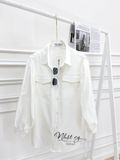  Áo sơ mi đơn giản freesize có túi - D2542 