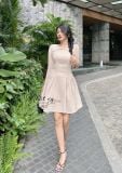  Đầm cổ tim tay dài dáng ôm xếp ly kiểu - D2627 